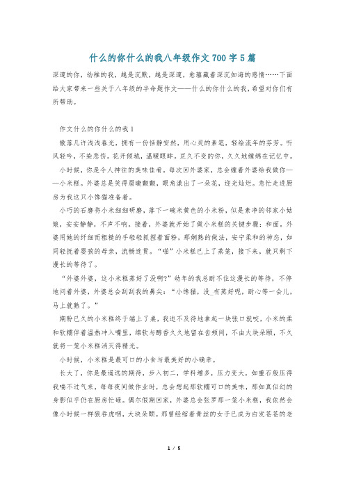 什么的你什么的我八年级作文700字5篇