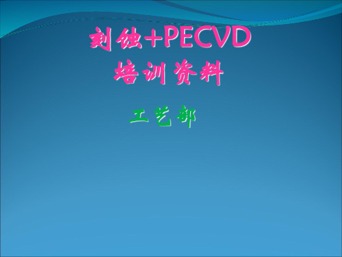 ECVD车间工艺PPT课件