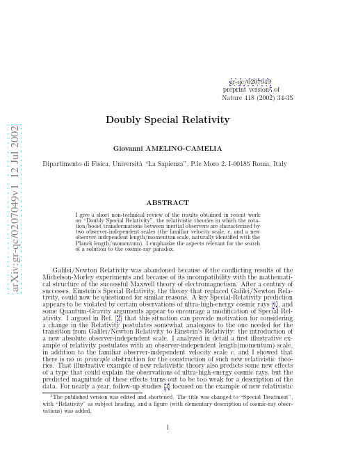 Doubly Special Relativity