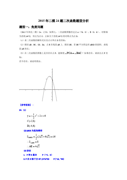 2015年初三二模压轴题