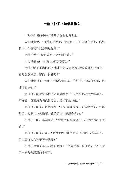 一粒小种子小学想象作文