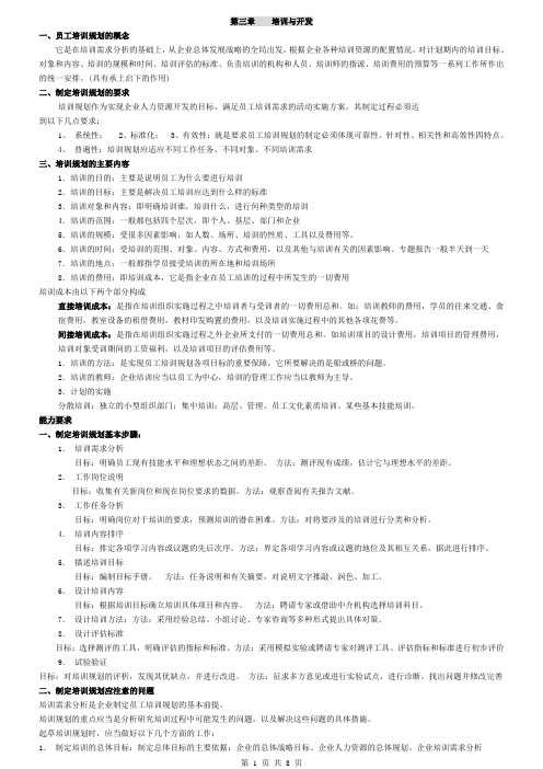 人力资源管理师 第三章 背书要点