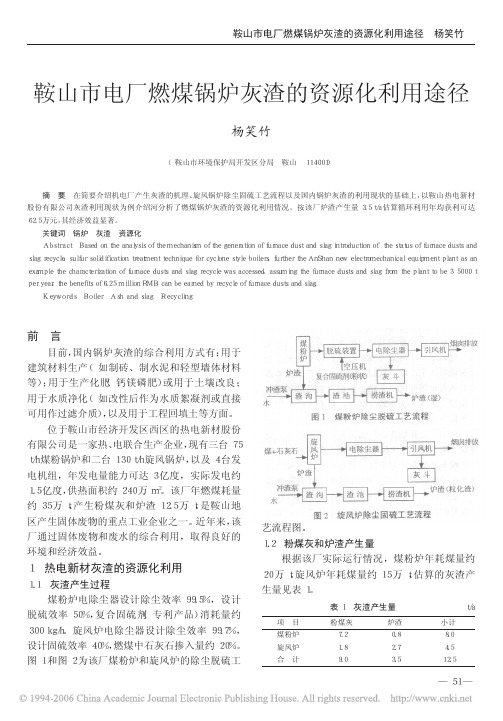 鞍山市电厂燃煤锅炉灰渣的资源化利用途径