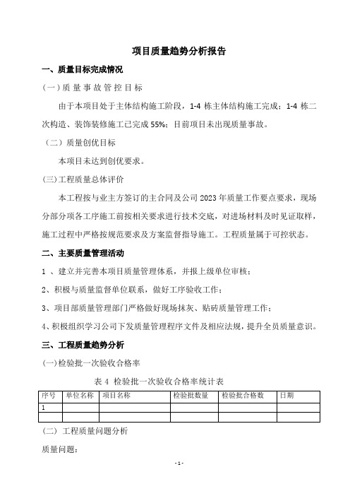 项目质量趋势分析报告