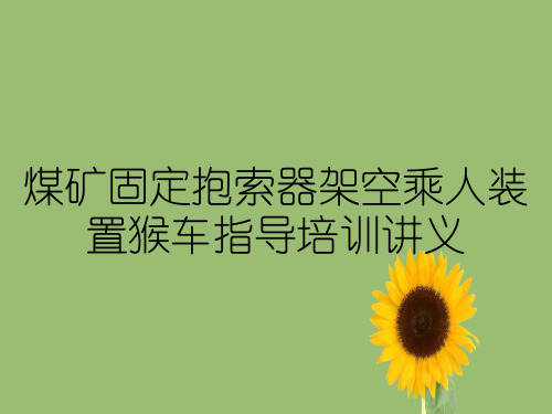 煤矿固定抱索器架空乘人装置猴车指导培训讲义