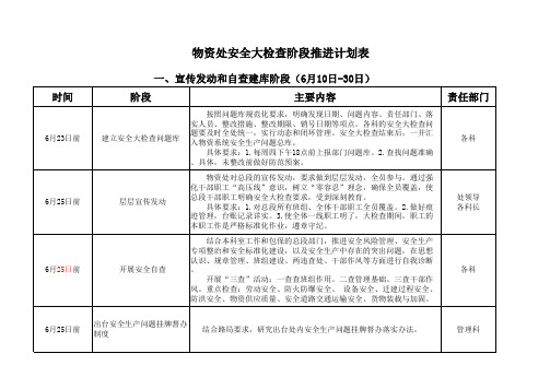 安全大检查阶段推进计划表