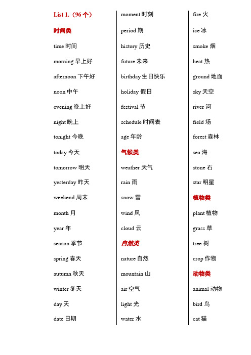 完整版1368个单词词汇-中文翻译版