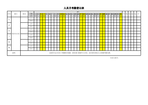 考勤登记表