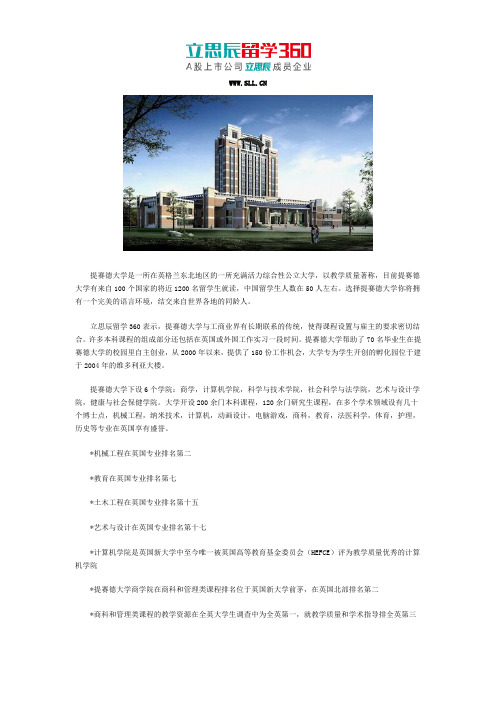 提赛德大学优秀专业排名详解