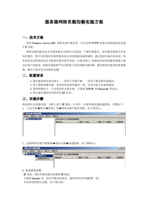 服务器网络负载均衡实施方案