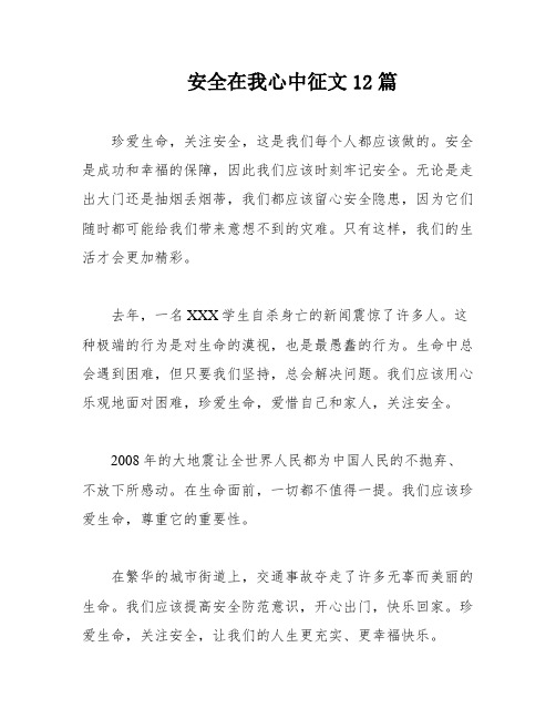 安全在我心中征文12篇