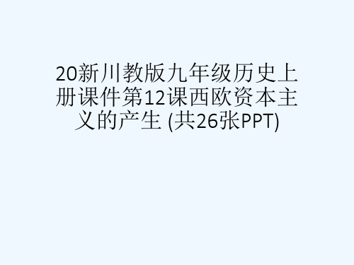 20新川教版九级历史上册课件第12课西欧资本主义的产生 (共26张PPT)[可修改版ppt]