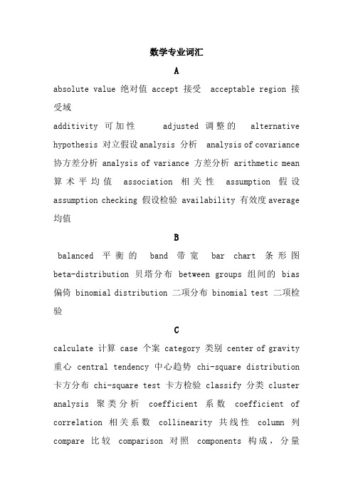 数学专业词汇