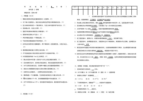 流体力学试题及参考答案