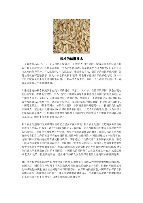 中国常见粮食安全储存实用技术