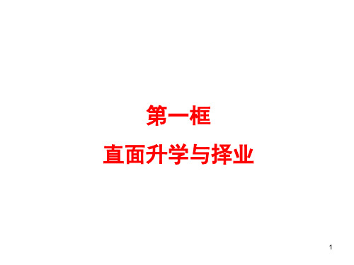 山东省无隶县第一实验学校九年级政治全册 4.12.1 直面升学与择业课件 鲁教版