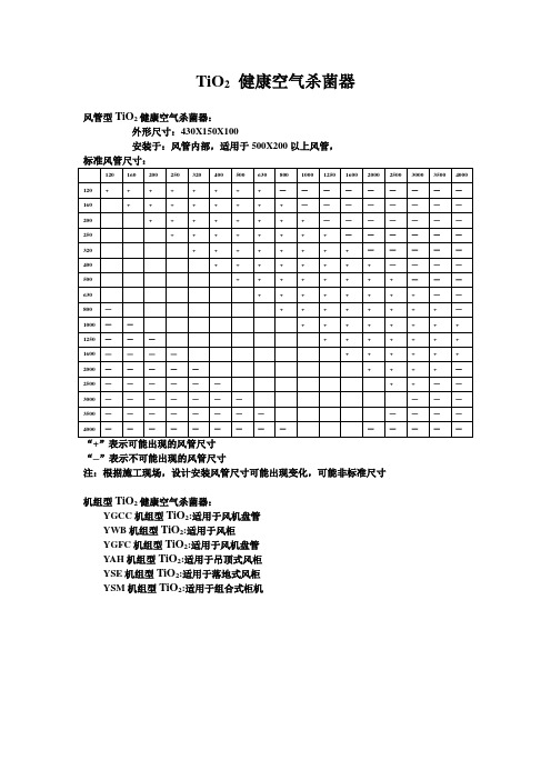 TiO2 健康空气杀菌器