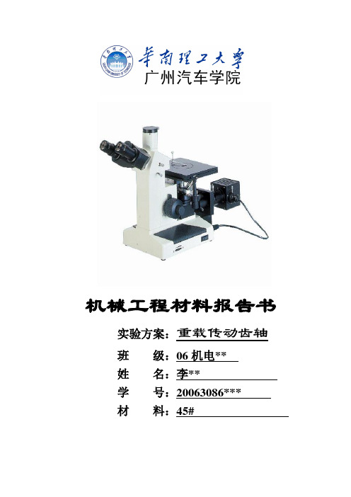 45#钢热处理 报告书