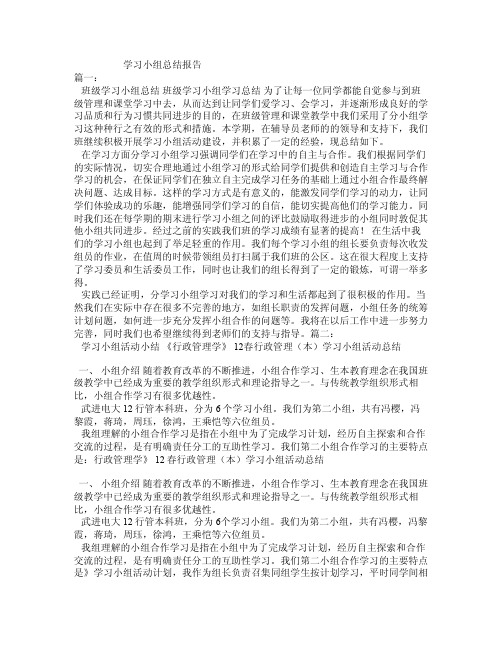 学习小组总结报告