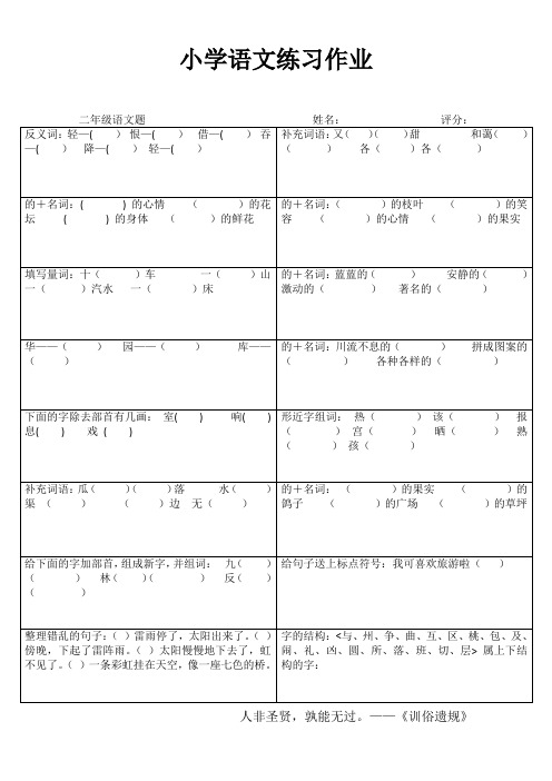 小学二年级语文课后强化训练III (54)