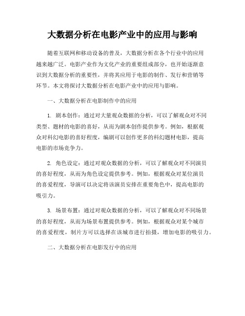 大数据分析在电影产业中的应用与影响