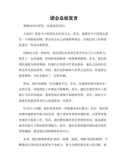 团会总结发言