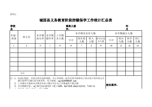 控辍保学汇总表(最新)