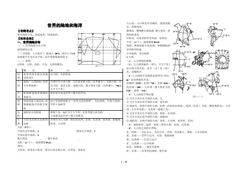 世界地理学案(最全)