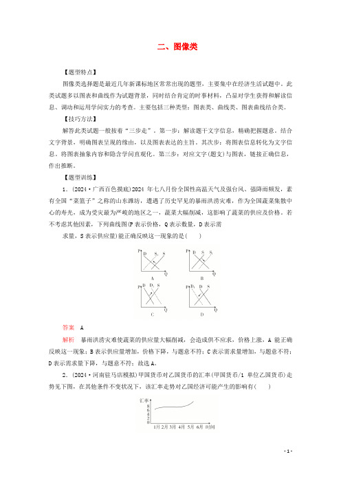 新课标通用2025届高考政治一轮复习题型一选择题专题训练二图像类含解析