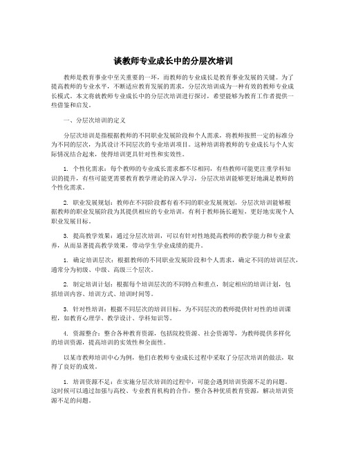 谈教师专业成长中的分层次培训