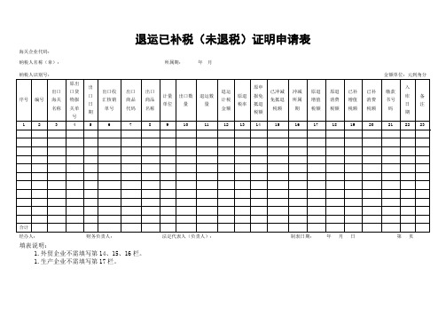 29.退运已补税(未退税)证明申请表