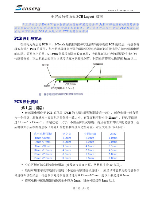 电容式触摸感应面板PCB Layout指南