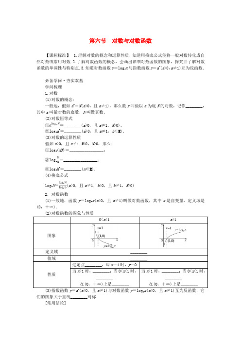 2025版新教材高考数学全程一轮总复习第二章函数与基本初等函数第六节对数与对数函数学生用书