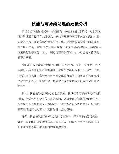 核能与可持续发展的政策分析