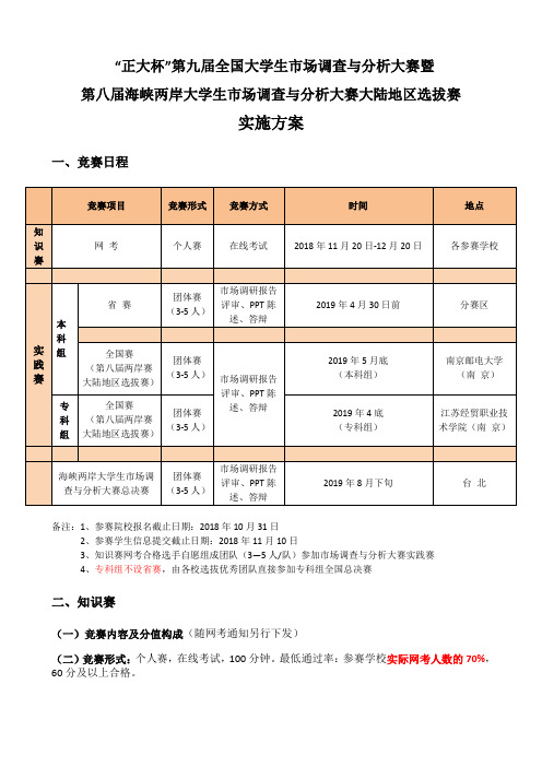 正大杯第九届全国大学生场调查与分析大赛暨