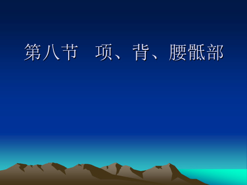 第八节项、背、腰骶部