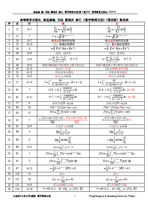 王成优_“数学物理方法”(第4版)勘误表