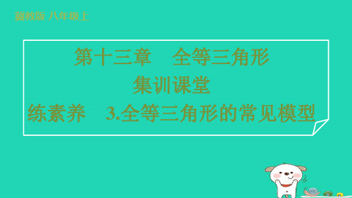 2024八年级数学上册第十三章全等三角形练素养3.全等三角形的常见模型习题课件新版冀教版