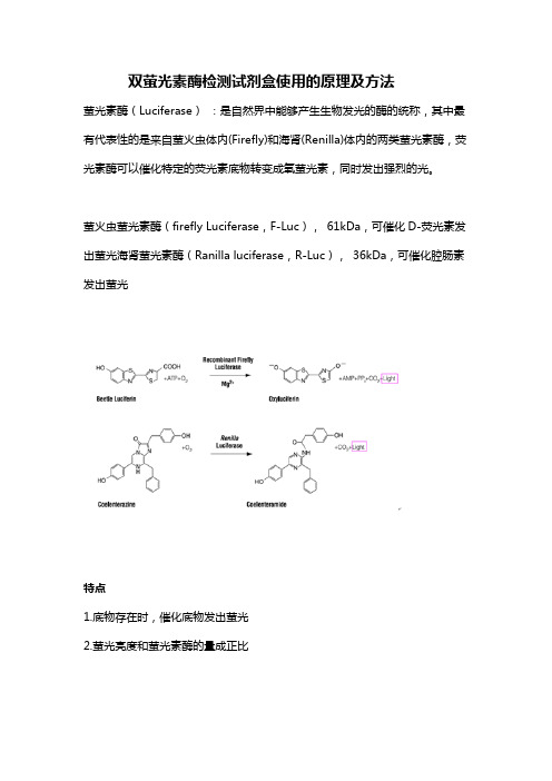 双萤光素酶检测试剂盒使用的原理及方法