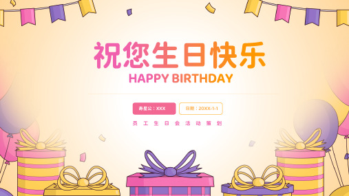 员工生日会生日快乐活动策划PPT模板