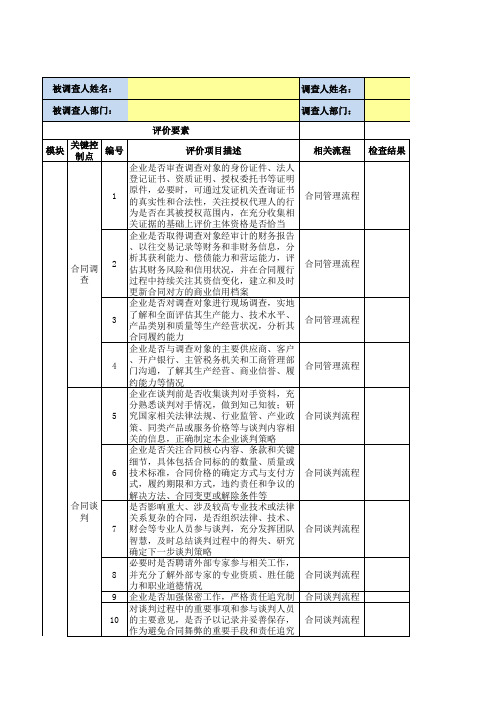 24-内控问卷调查表(业务内控-合同管理)