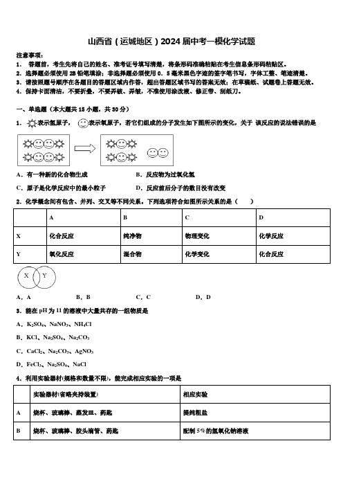 山西省(运城地区)2024届中考一模化学试题含解析