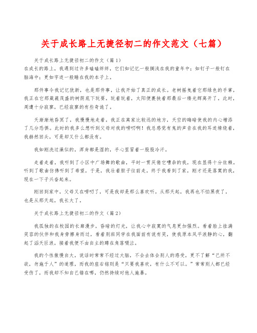 关于成长路上无捷径初二的作文范文(七篇)