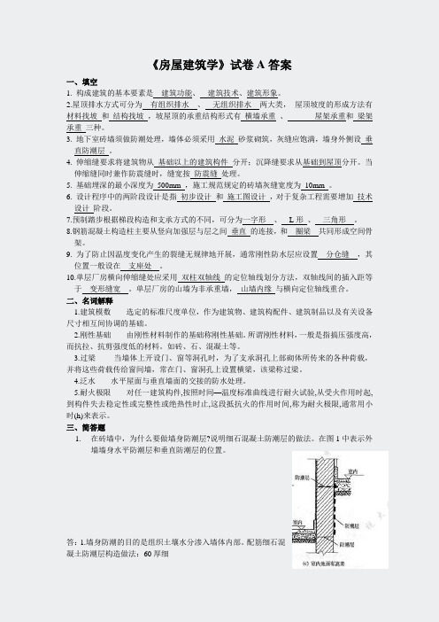 专升本模拟题答案-工程管理-房屋建筑学A理-房屋建筑学A-C50