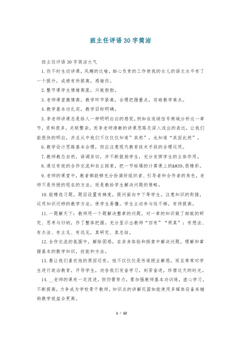 班主任评语30字简洁_0