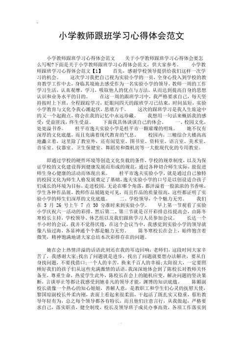 小学教师跟班学习心得体会范文.doc