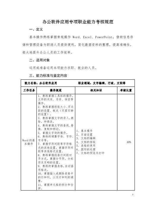 办公软件应用专项职业能力考核规范(1)