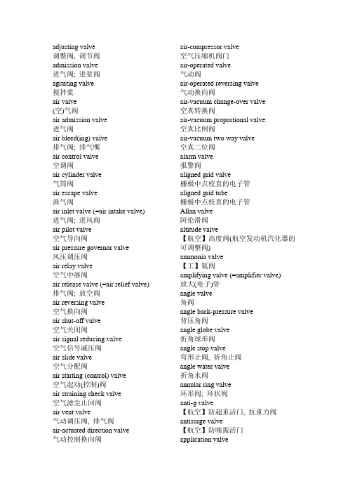 英语阀门