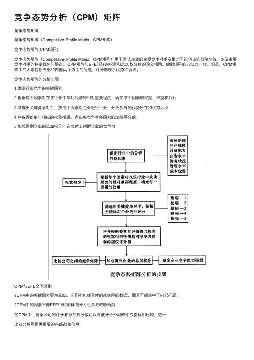 竞争态势分析（CPM）矩阵