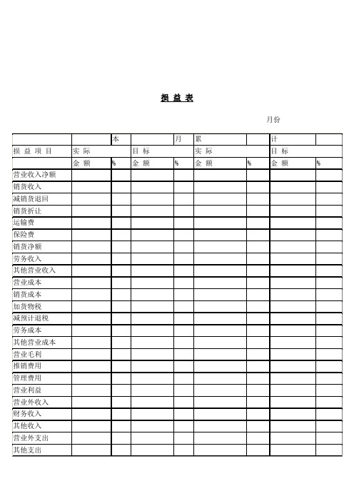 财务分析报表——损益表